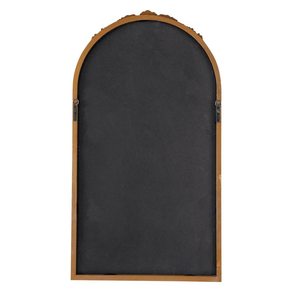 42" Brown Crowned Top Antiqued Glass Arch Framed Accent Mirror