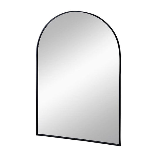 36" Black Arch Metal Framed Accent Mirror
