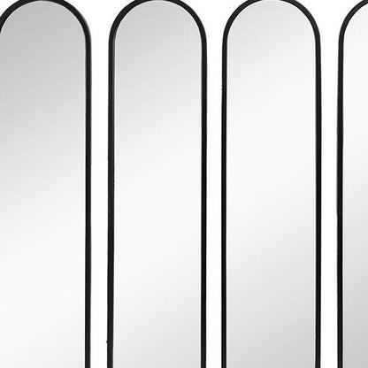 36" Black Square Iron Framed Accent Mirror