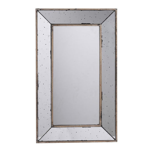 24" Silver Framed Antiqued Accent Mirror