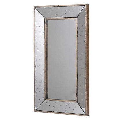 24" Silver Framed Antiqued Accent Mirror