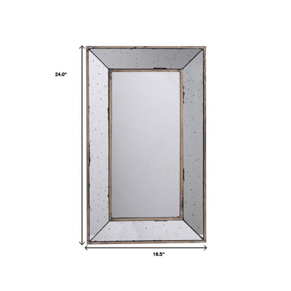 24" Silver Framed Antiqued Accent Mirror