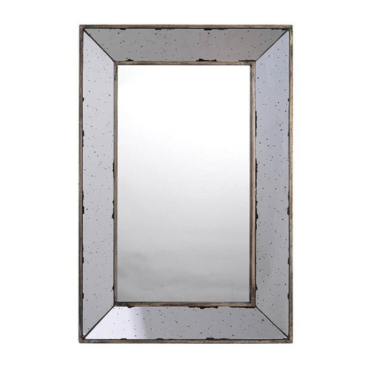 20" Silver Framed Antiqued Accent Mirror