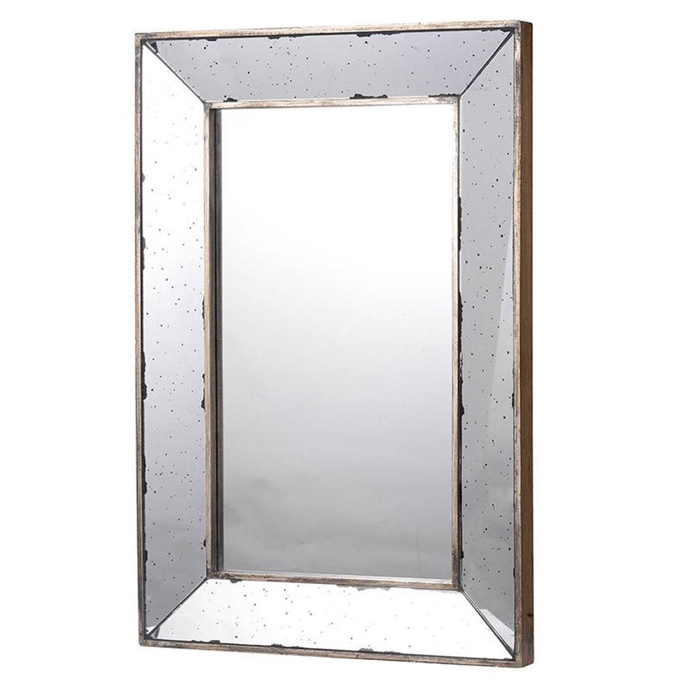20" Silver Framed Antiqued Accent Mirror