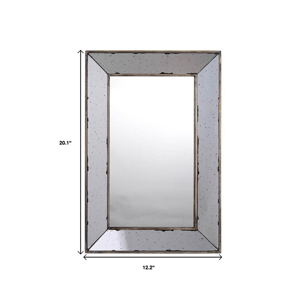 20" Silver Framed Antiqued Accent Mirror