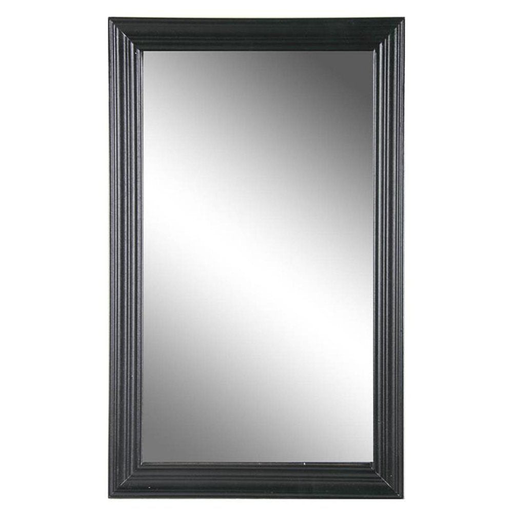 26" Black Beveled Lines Framed Accent Mirror
