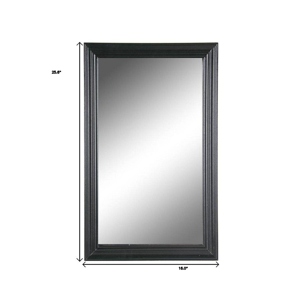 26" Black Beveled Lines Framed Accent Mirror