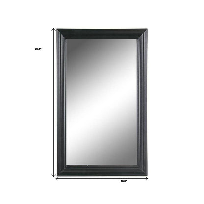 26" Black Beveled Lines Framed Accent Mirror