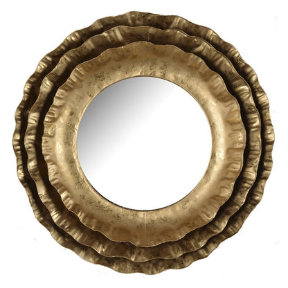 16" Gold Round Iron Framed Accent Mirror