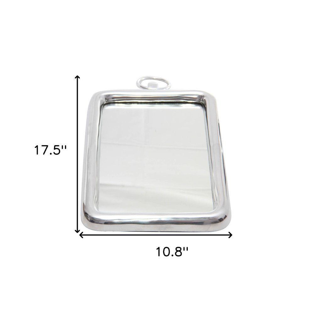 18" Silver Aluminum Framed Accent Mirror