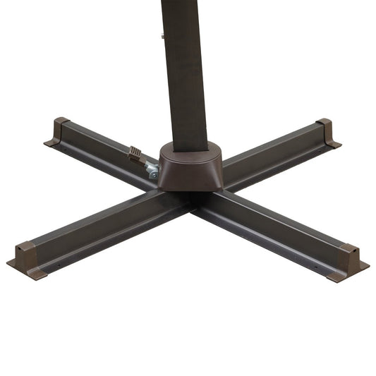 15" Navy Blue Polyester Square Tilt Cantilever Patio Umbrella with Stand