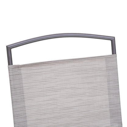 Set of Four 35" Brown Steel Sling Outdoor Folding Arm Chairs