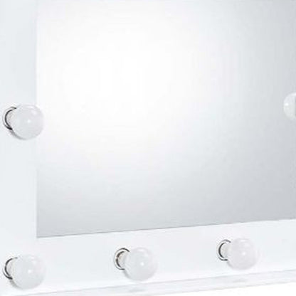 26" White Metal Framed Mounted Accent Mirror