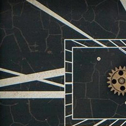 13" Black and Gold Metal and Glass Analog Vintage Style Crackle Wall Clock