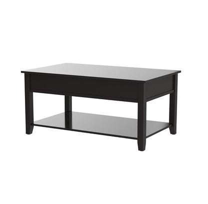 40" Black Wood Lift Top Coffee Table