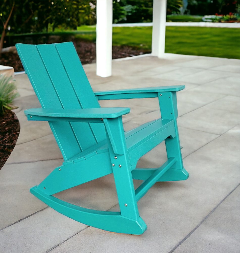38" Blue Heavy Duty Plastic Indoor Outdoor Rocking Chair