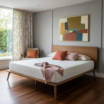 Brown Wood King Bed Frame