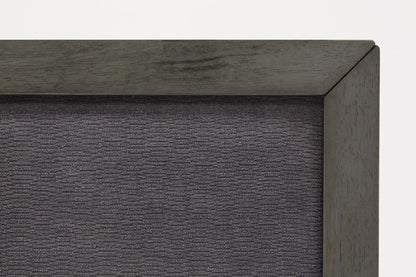 Gray Wood And Linen Queen Bed Frame