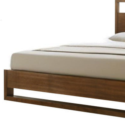Brown Wood King Bed Frame