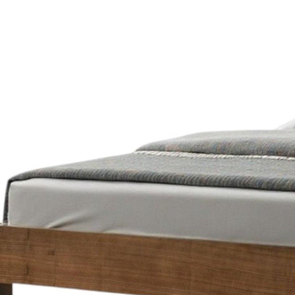 Brown and Gray Wood Tufted Upholstered California King Bed Frame