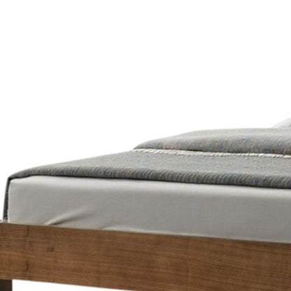Brown and Gray Wood Tufted Upholstered California King Bed Frame