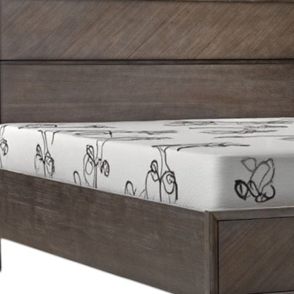 Dark Brown Solid Wood Queen With Two Drawers Bed Frame