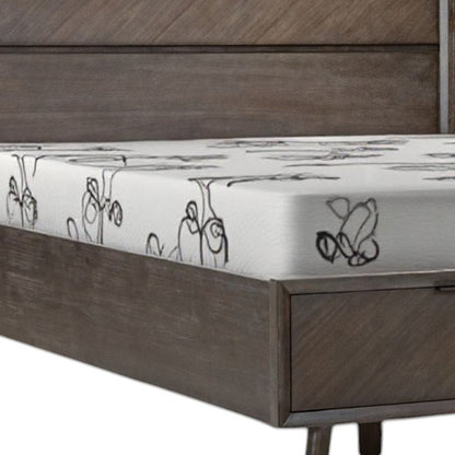 Dark Brown Solid Wood King With Two Drawers Bed Frame