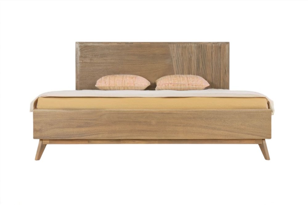 Natural Wood King Bed Frame