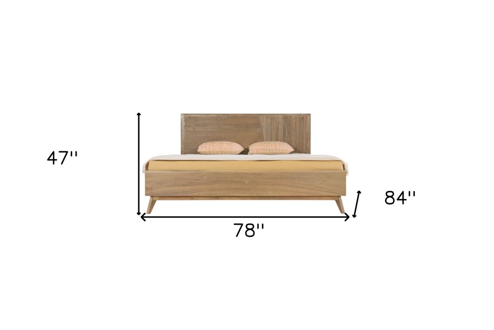 Natural Wood King Bed Frame