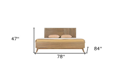 Natural Wood King Bed Frame