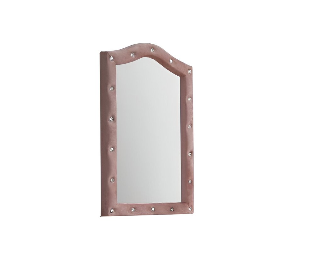 30" Pink Abstract Wood Framed Mounted Dresser Mirror