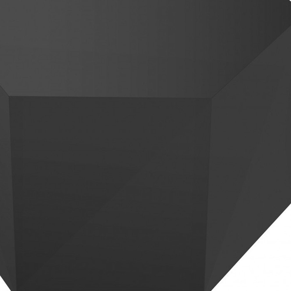 9" Gray Wood Hexagonal Block End Table