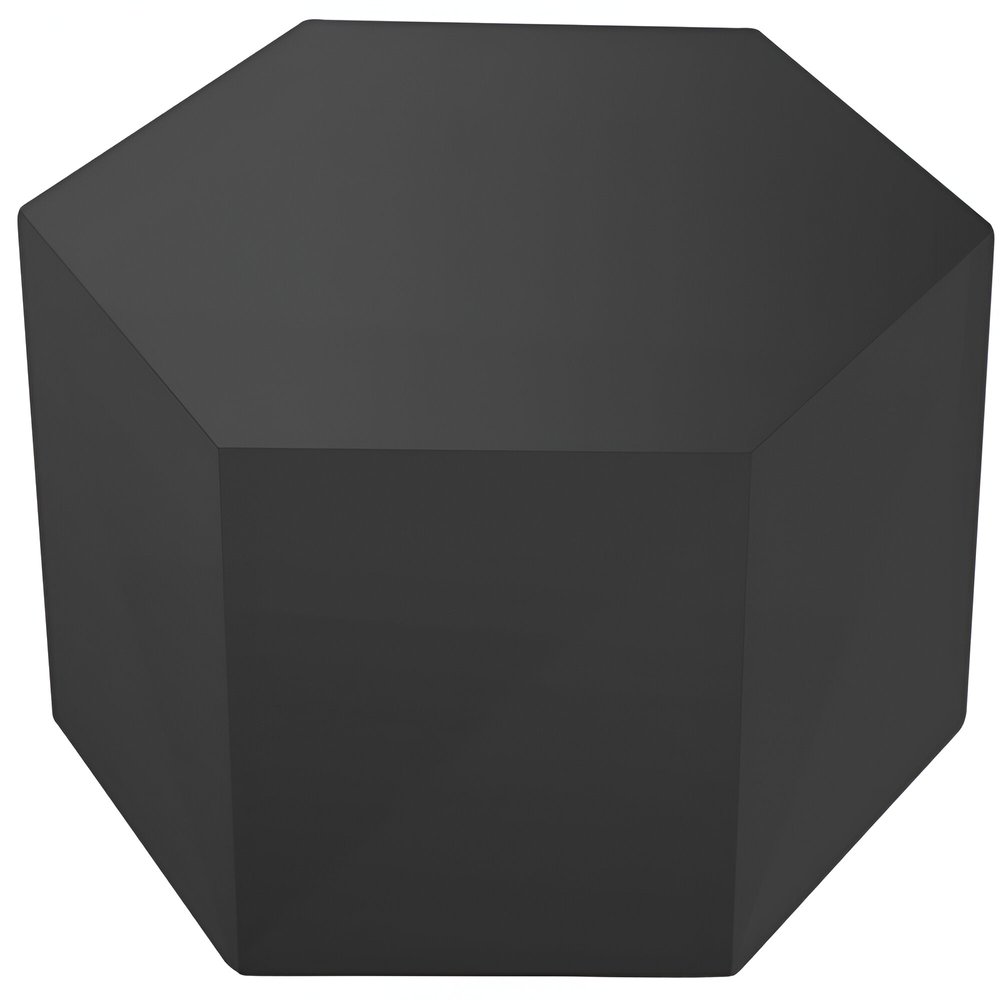 9" Gray Wood Hexagonal Block End Table