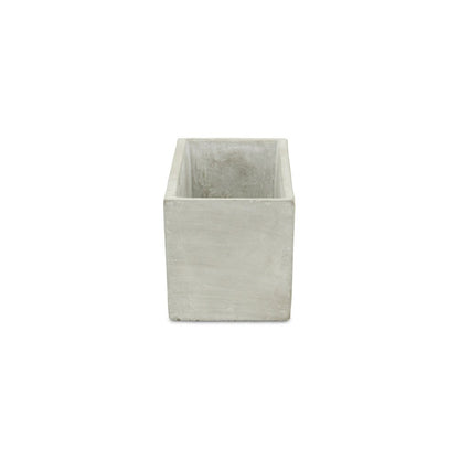9" Light Gray Cement Indoor Outdoor Rectangular Pot Planter