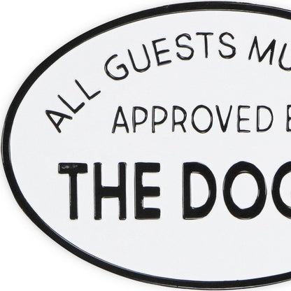 19" Black and White All Guests Approved By The Dog Metal Hanging Text Wall Decor