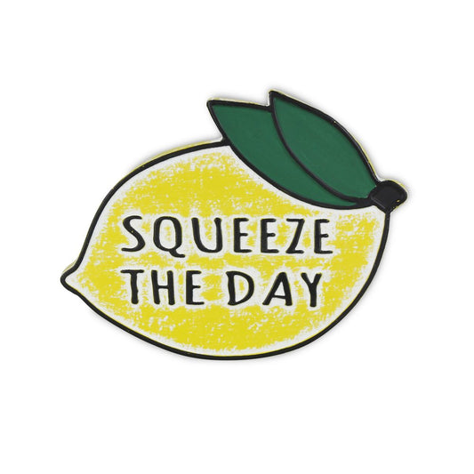 14" X 19" Yellow and White Lemon Squeeze The Day Metal Wall Decor