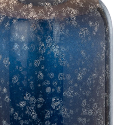 Set of Two 30" Blue Crystal Table Lamp With White Drum Shade