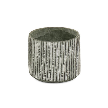 7" Gray Dot Cement Indoor Outdoor Round Pot Planter
