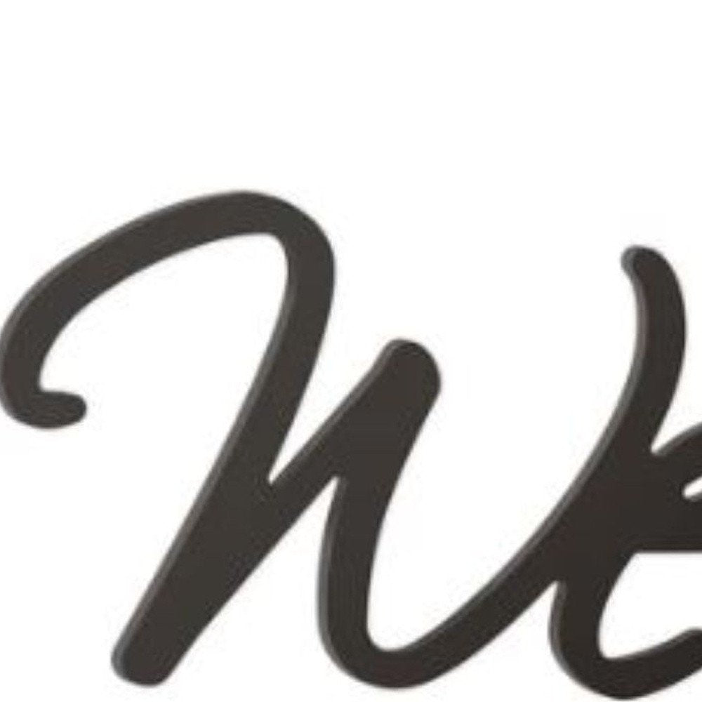 10" X 27" Black Welcome Wall Decor