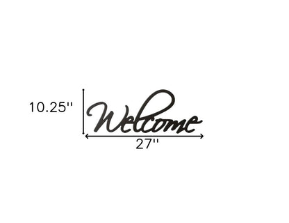 10" X 27" Black Welcome Wall Decor
