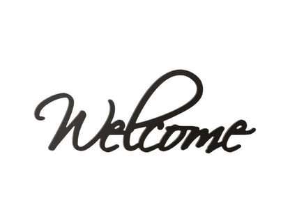 10" X 27" Black Welcome Wall Decor