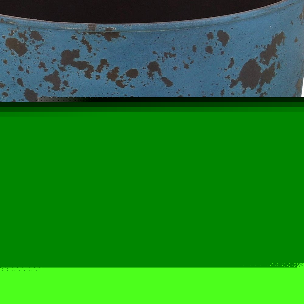 11" Blue Recycled Plastic Indoor Outdoor Round Pot Planter