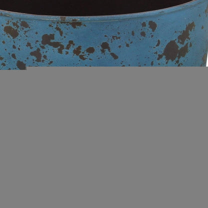 11" Blue Recycled Plastic Indoor Outdoor Round Pot Planter