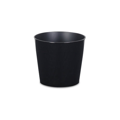 7" Black Recycled Plastic Indoor Outdoor Round Pot Planter