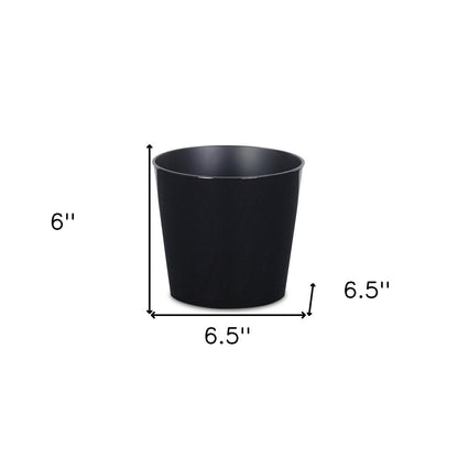 7" Black Recycled Plastic Indoor Outdoor Round Pot Planter