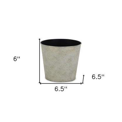 7" Silver Recycled Plastic Indoor Outdoor Round Pot Planter