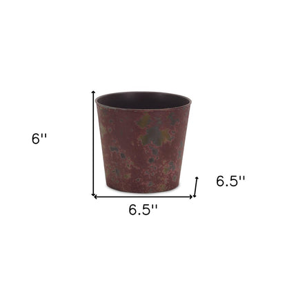 7" Red Recycled Plastic Indoor Outdoor Round Pot Planter