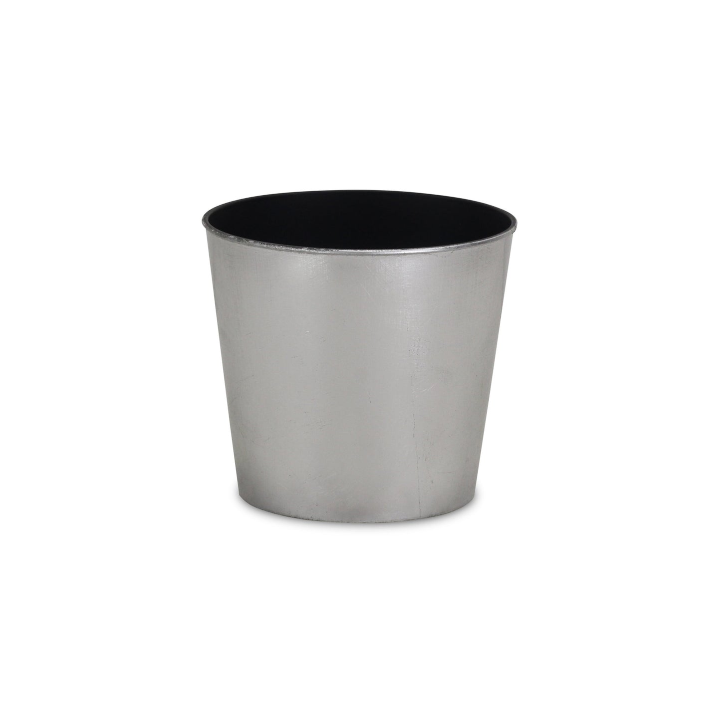 7" Silver Recycled Plastic Indoor Outdoor Round Pot Planter