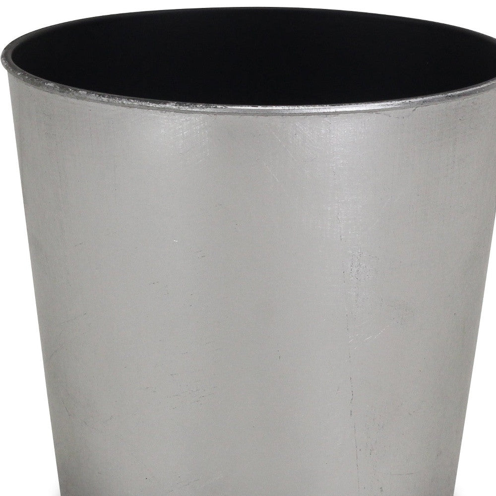7" Silver Recycled Plastic Indoor Outdoor Round Pot Planter