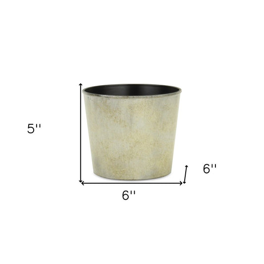6" Gray Recycled Plastic Indoor Outdoor Round Pot Planter